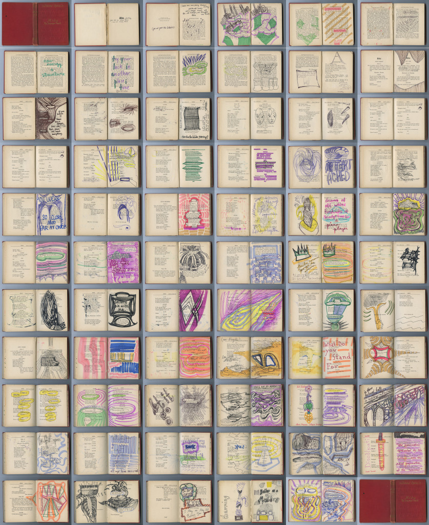 2010-2014 Mixed media on book pages, dimensions variable